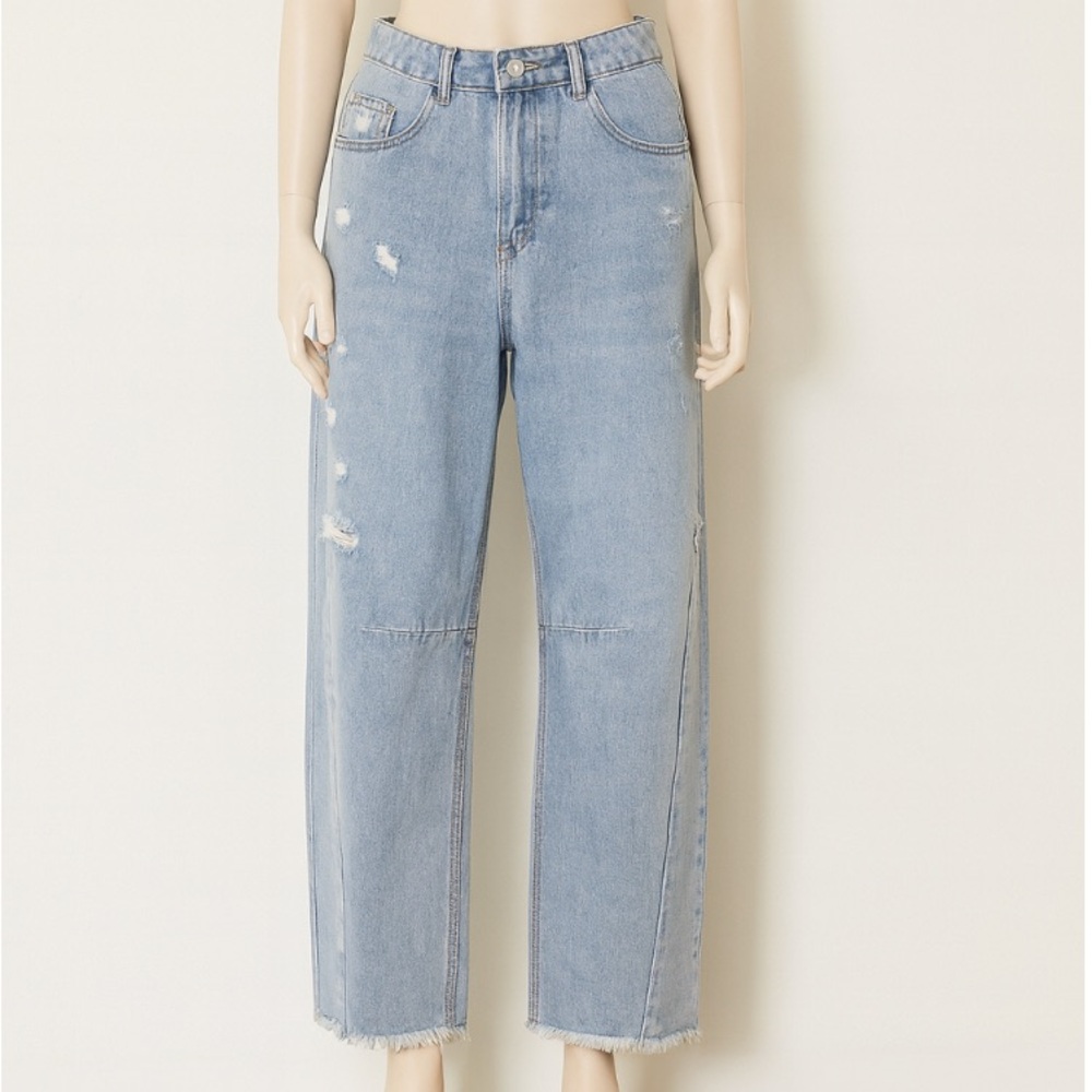 Light Blue Distressed Wide Leg Jeans Size 6